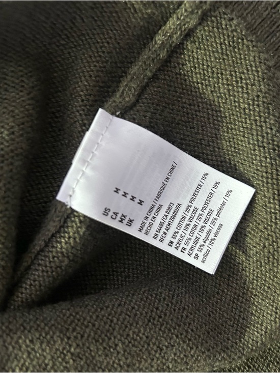 American Eagle Outfitters Olive Green Crewneck Sweater Off Shoulder Bell Sleeve - Picture 5 of 6